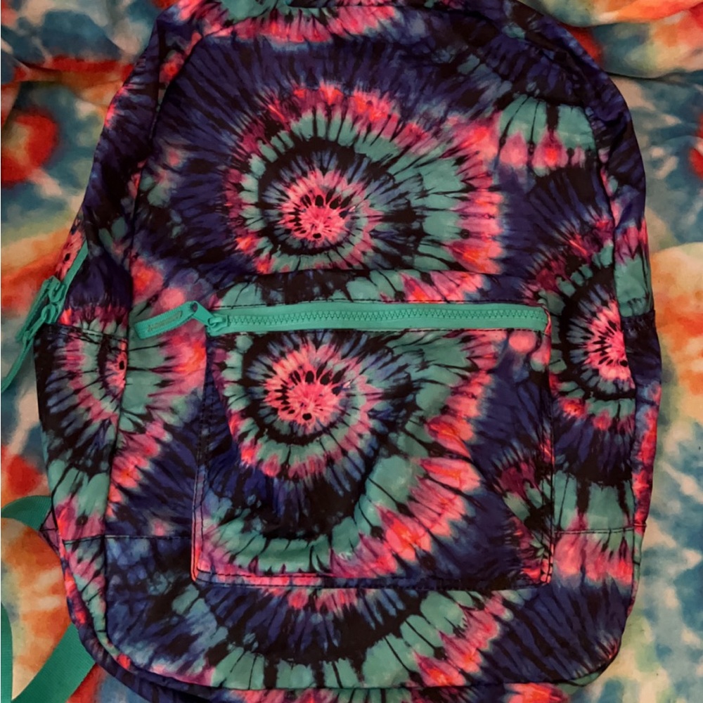 Tie dye backpack selling for $20 only used once